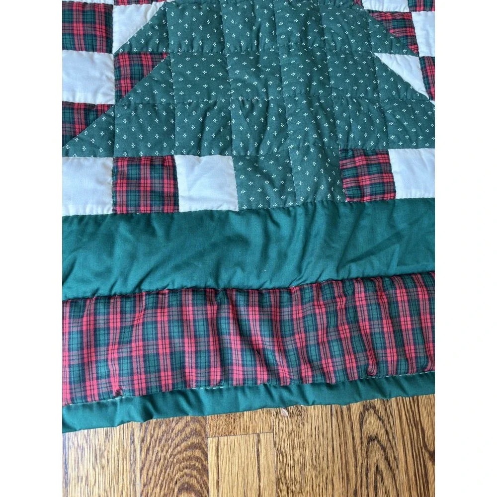Vintage Handmade Patchwork‎ Quilt Block Christmas Tree New 32